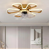 Flower-Shaped Modern LED Fan Pendant Light - Clowas