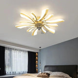 Luxury Flower-Shaped LED Modern Ceiling Fan Light - Clowas