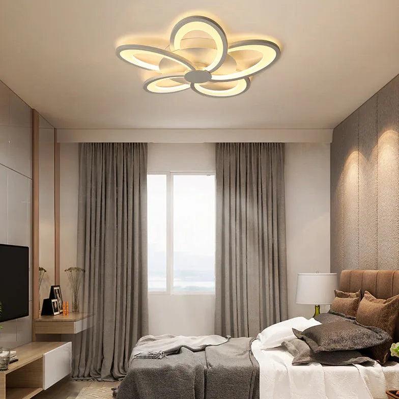 Flower-Shaped Modern White Bedroom Ceiling Light - Clowas