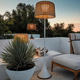 Hand Woven Rattan Outdoor Solar Floor Lamp - Clowas