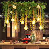 Hanging Plant & Exposed Bulb Decorative Pendant Light - Clowas