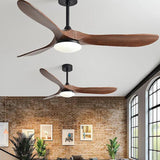 Wood Black Industrial Living Room Fan Light - Clowas