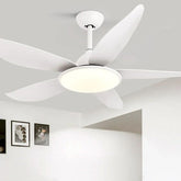 Streamlined White Modern Living Room Fan Light - Clowas