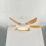 Wood Grain Blades White Body Fan Light - Clowas
