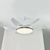 White Metal LED Modern Fan Light - Clowas