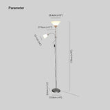 White Dual-Light Upright Plug-In Floor Lamp - Clowas