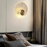 Ripple Crystal Round Gold Wall Lights - Clowas