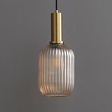 Nordic Striped Gold Glass Pendant Lighting