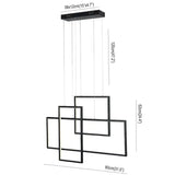 Multiple Rectangular Black Minimalist Pendant Lights - Clowas