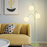 Three-Head White Flower Green Floor Lamp - Clowas