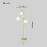 Three-Head White Flower Green Floor Lamp - Clowas