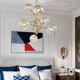 Line Glass Ball LED Modern Pendant Light - Clowas