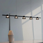 Linear Multi-Light Black Glass Pendant Light - Clowas