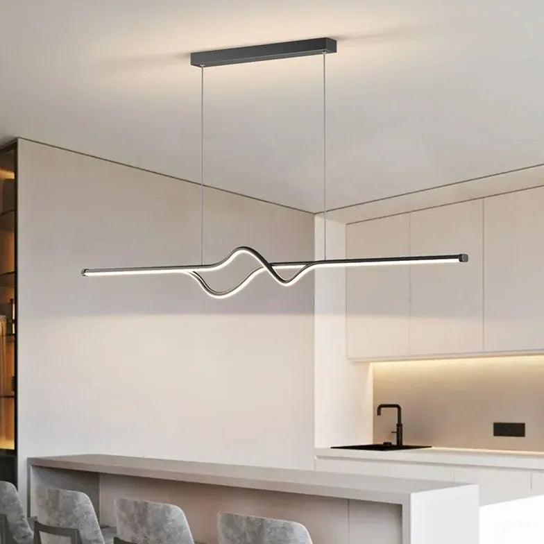 Linear Black & White Minimalist Modern Pendant Light - Clowas