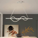 Simple Curved Black Dining Room Pendant Light - Clowas