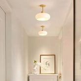 Milky White Glass Modern Hallway Ceiling Light - Clowas