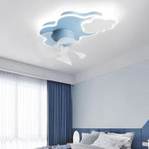 Blue Clouds Bedroom Ceiling Fan With Light - Clowas