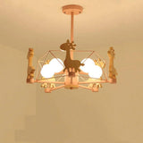 Giraffes Led Semi-flush Light Wood - Clowas