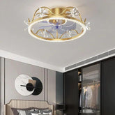 Crystal Frame Modern Ceiling Fan With Light - Clowas