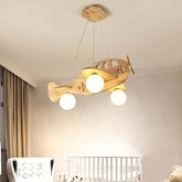 Cute Airplane Bedroom Wooden Pendant Light - Clowas