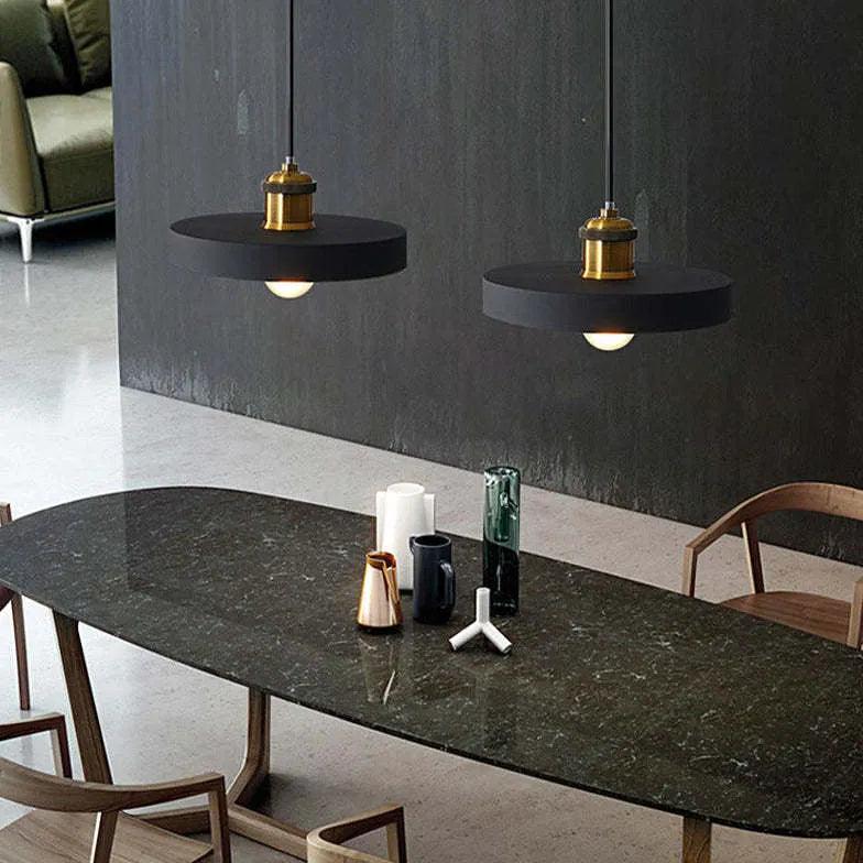 Black Round Cake Dining Room Pendant Light - Clowas