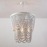 Multi-Layer Beaded Design Wooden Chandelier - Clowas