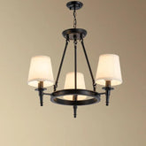 Multi-Light Fabric Shade Industrial Living Room Chandelier - Clowas