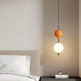 Modern Pendant Light with Creamy Round Ball Design For Bedroom
