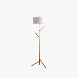 Wooden Hat Rack Tripod Floor Lamp - Clowas