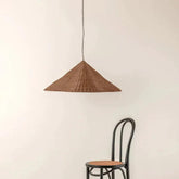 Woven Rattan Cone Shade Vintage Pendant Light - Clowas