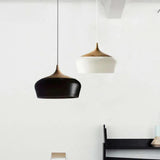 Black Elegant Feather Wood Pendant Light - Clowas