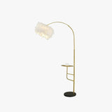 Metal Curved Coffee Table Feather Floor Lamp - Clowas