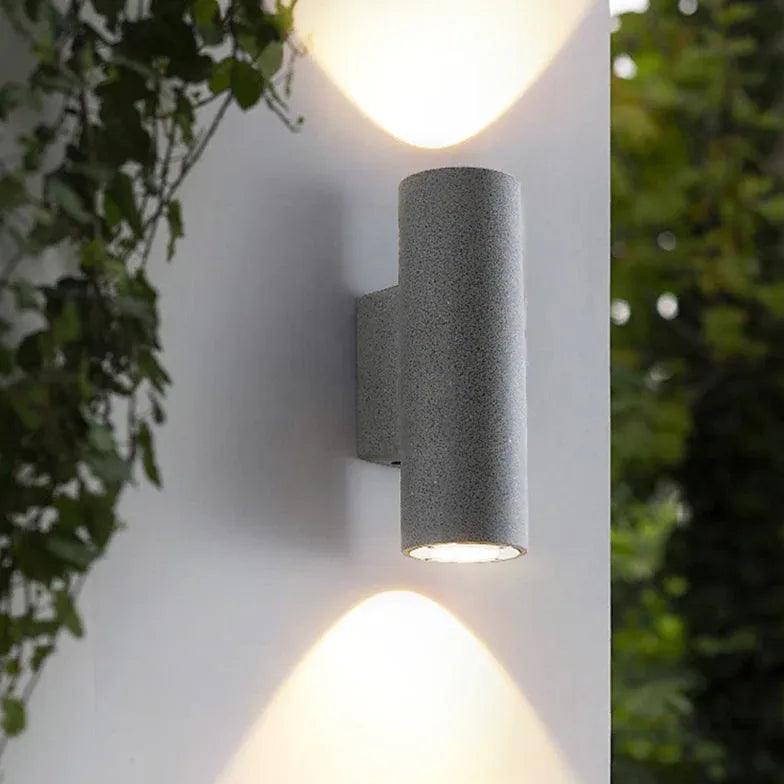 Textured Cylinder Outdoor Up and Down Wall Lights - Clowas