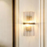 Fluted Glass Wall Light Bedroom Modern - Clowas