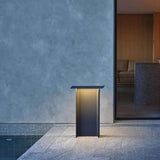 Flat Roof Black Garden Bollard Lights - Clowas