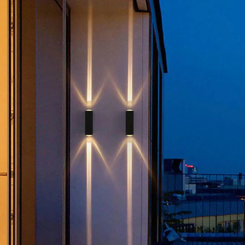 Rectangular black outdoor up and down wall lights - Clowas