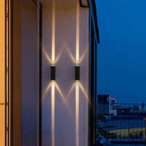 Rectangular black outdoor up and down wall lights - Clowas