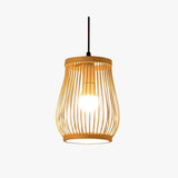 Oval Weaving Dining Room Wooden Pendant Light - Clowas
