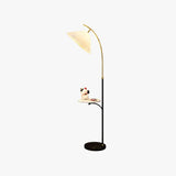 Simple Pleated Floor Arc Lamp for Living Room
