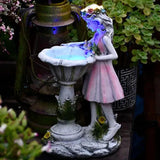 Pink Fairy Girl Garden Outdoor Lights - Clowas