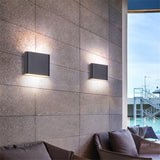 Black Rectangular Waterproof LED Outdoor Wall Light