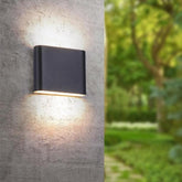 Black Rectangular Waterproof LED Outdoor Wall Light