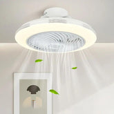 Remote-Controlled Round Modern Bedroom Fan Light - Clowas