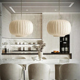 Fabric Lantern Style Vintage White Pendant Light - Clowas