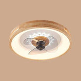 Round Border Wooden Ceiling Fan with Light - Clowas