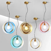 Round Colorful Glass Modern Pendant Light - Clowas