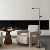 Modern  Metal Floor Lamp with Dual Heads for Living Room