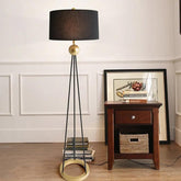 Eye-Caring Black Floor Lamp with Tripod for Living Room