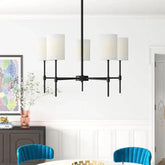 Cylindrical White Shade Modern Chandelier - Clowas