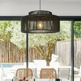 Simple Dark Tones Rattan Pendant Light - Clowas